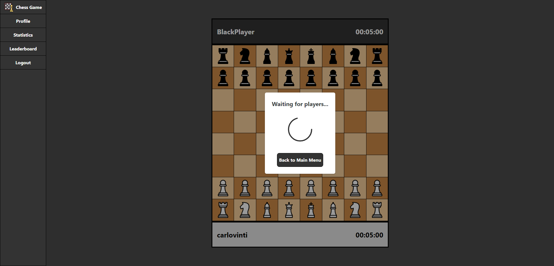 Game Waiting For Players Screenshot